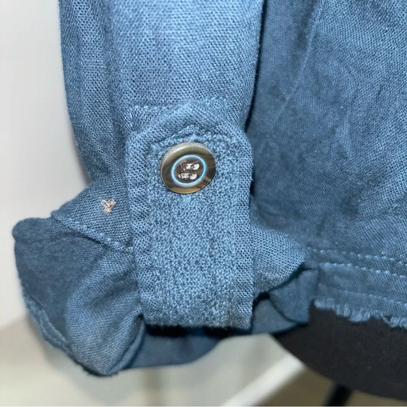 Jolt Jacket Medium Cropped Bomber Embroidered Button Front Pockets Slouchy Teal - Picture 8 of 14